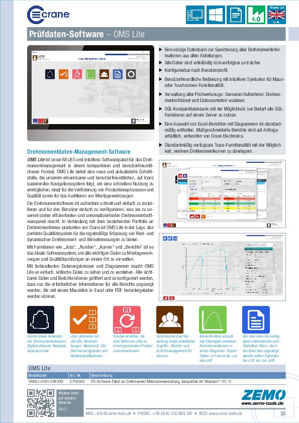 Prüfdaten-Software OMS Lite