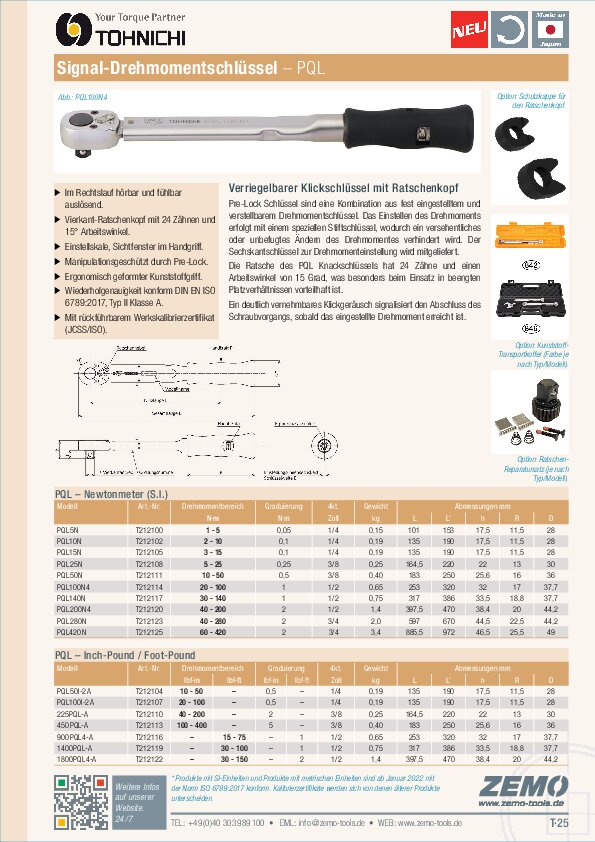 Tohnichi PQL Drehmomentschlüssel