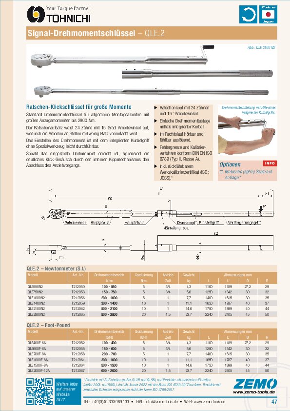 Tohnichi QLE.2 Drehmomentschlüssel