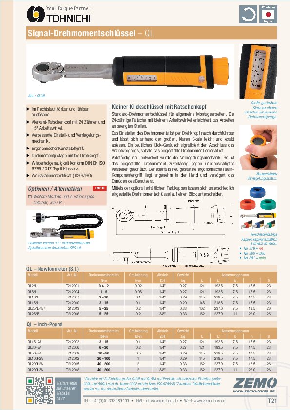 Tohnichi QL.N Drehmomentschlüssel