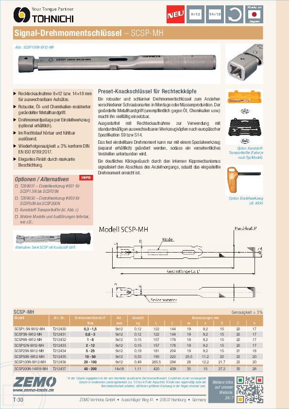 Tohnichi SCSP-MH Drehmomentschlüssel