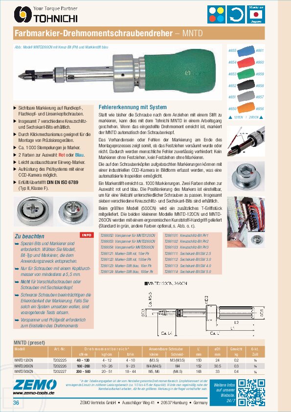 Tohnichi MNTD Drehmomentschraubendreher