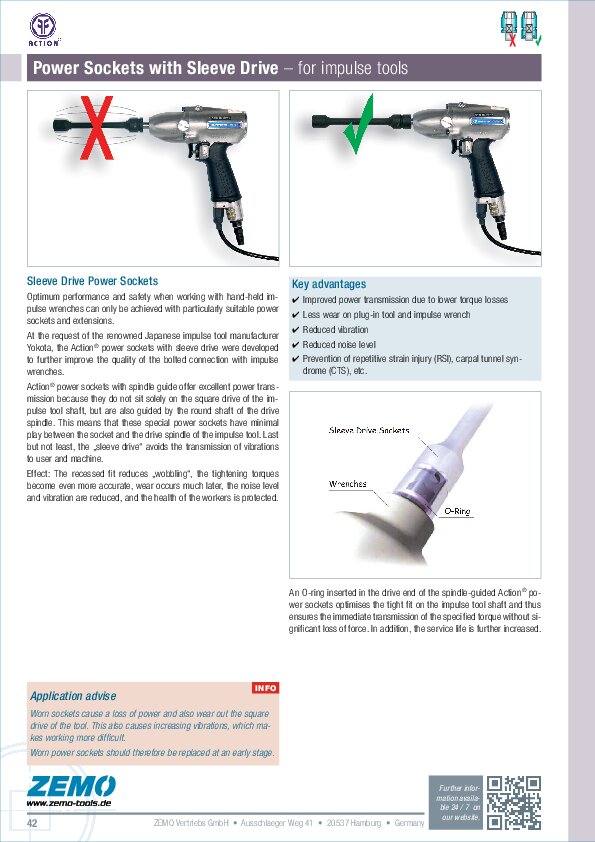 Sleeve Drive Power Sockets for Impulse Tools