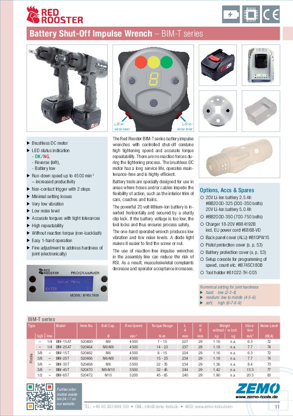 Red Rooster battery impulse tool BIM-T