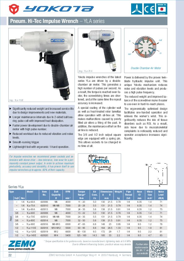 Yokota impulse wrench YLA series