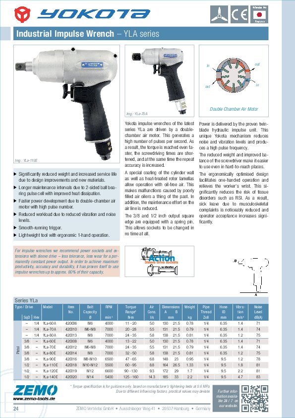 Yokota impulse wrench YLA series