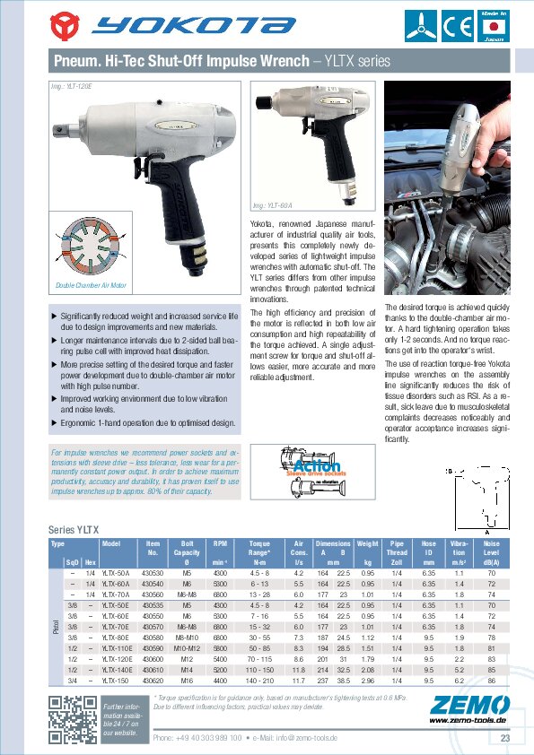 Yokota Impulse Wrench YLTX series