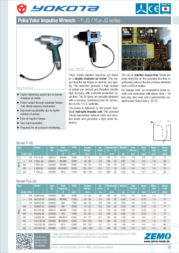 Yokota poka-yoke impulse wrenches JQ