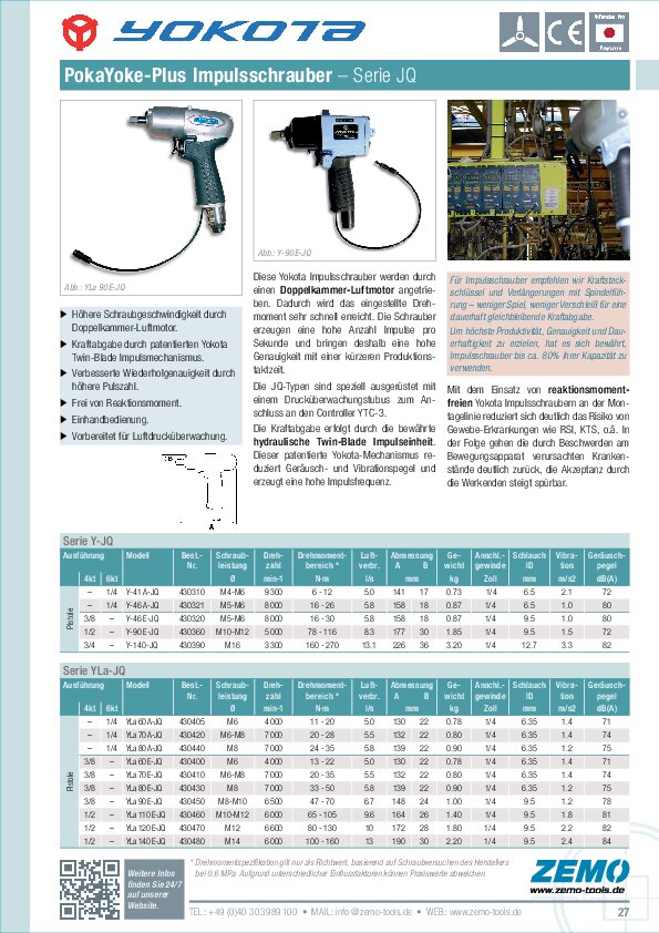 Yokota Poka-Yoke-Impulsschrauber Y-JQ / YLA-JQ