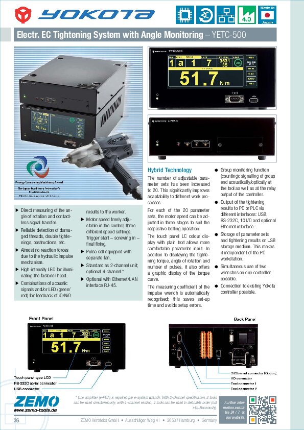 Yokota e-wrench controller YETC-500