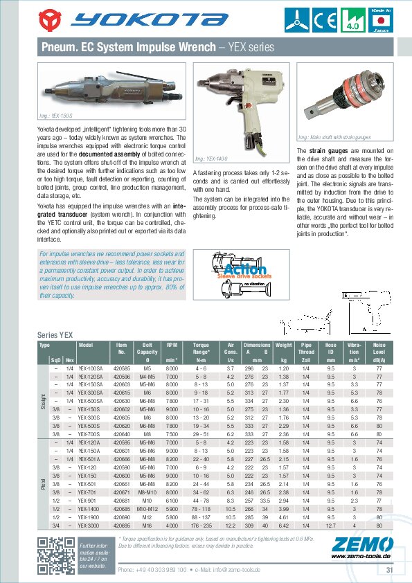 Yokota impulse wrenches YEX