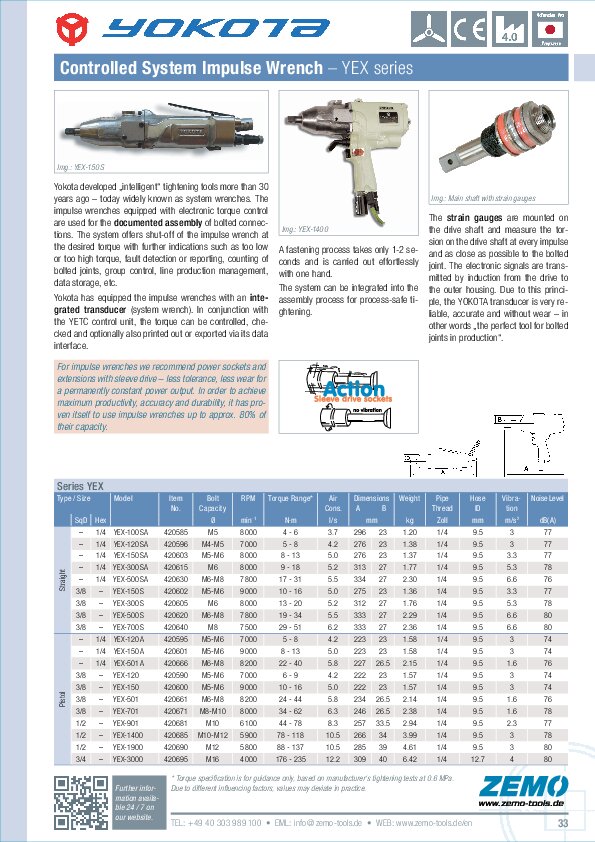 Yokota impulse wrenches YEX