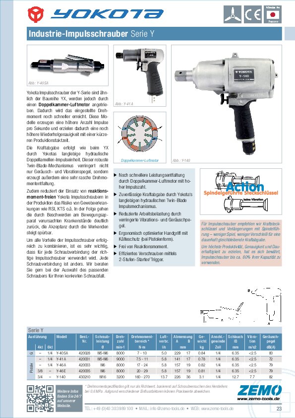 Yokota Impulsschrauber Serie Y